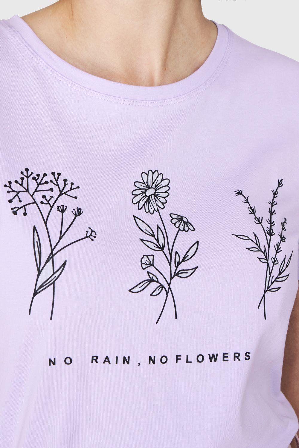 Polera Estampado Flores Campo Lila Nicopoly-5