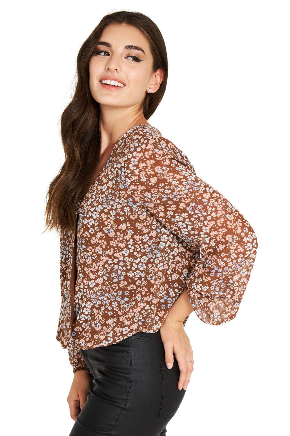 Blusa Print Floral Café Nicopoly-2