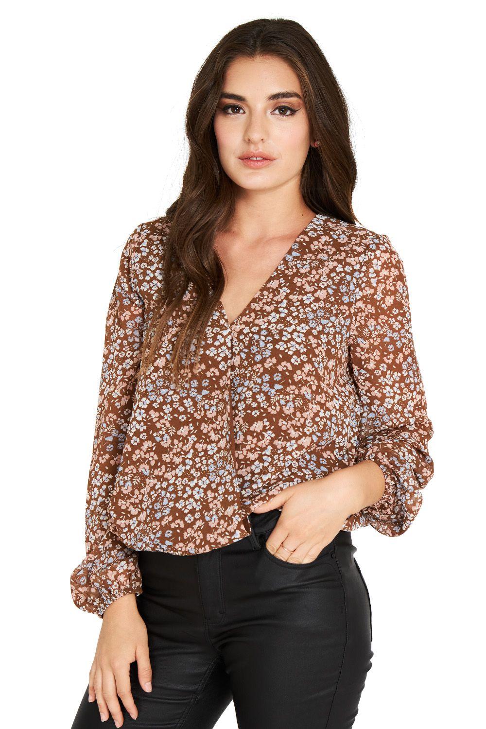 Blusa Print Floral Café Nicopoly-0
