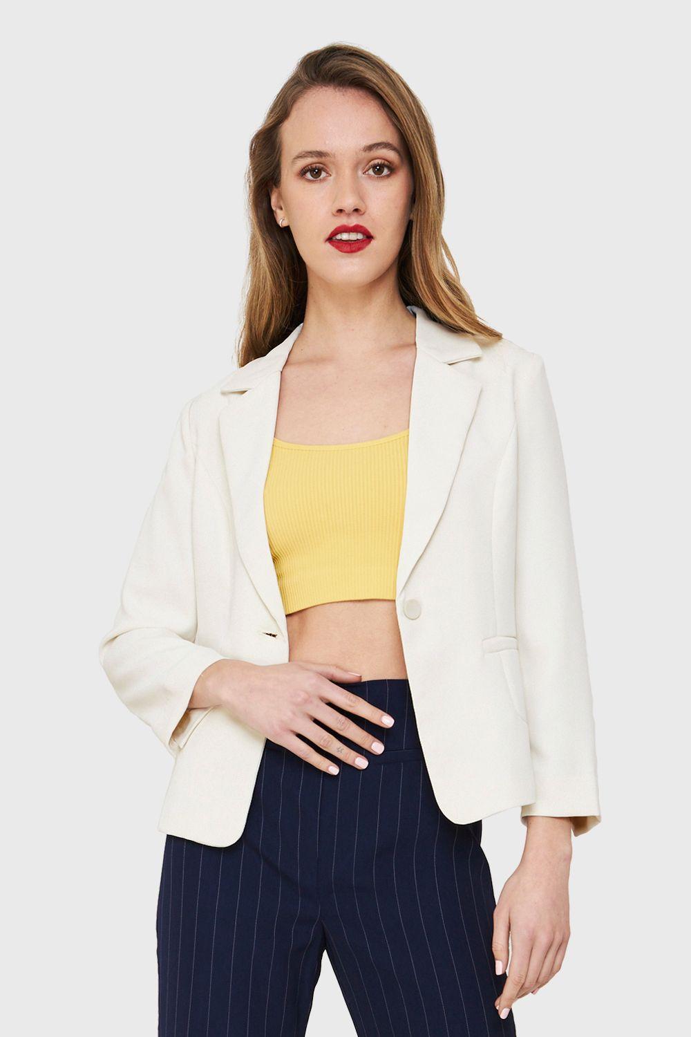 Blazer Corto Blanco Nicopoly-4