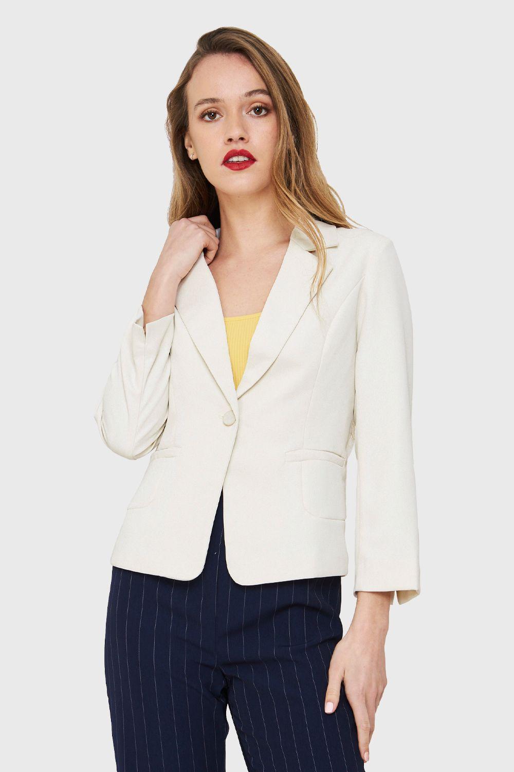 Blazer Corto Blanco Nicopoly-0
