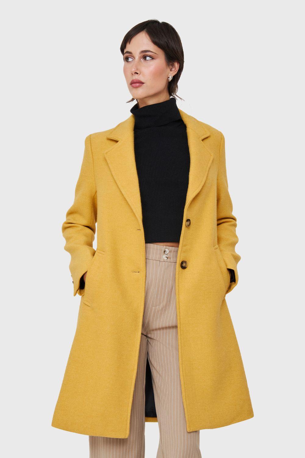 Abrigo Tipo Paño Dos Botones Amarillo Nicopoly-0