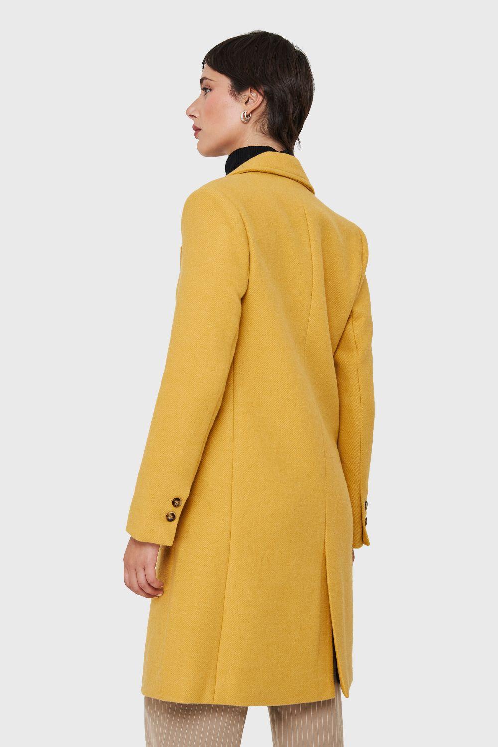 Abrigo Tipo Paño Dos Botones Amarillo Nicopoly-3