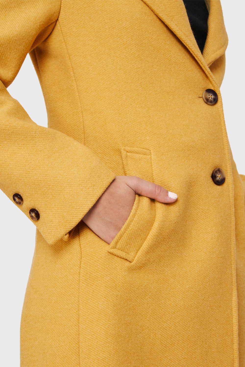 Abrigo Tipo Paño Dos Botones Amarillo Nicopoly-5