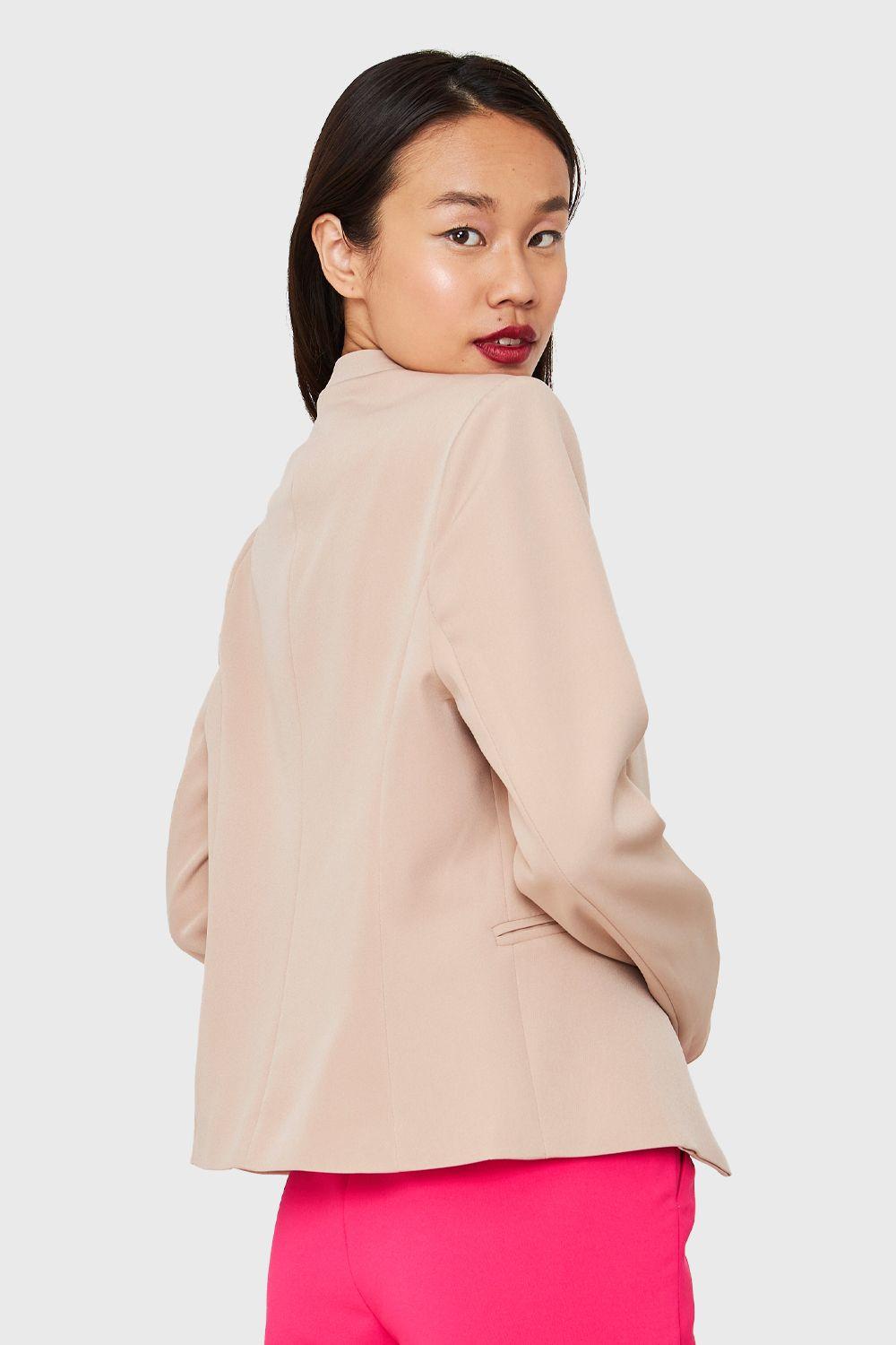 Blazer Entallado Clásico Beige Nicopoly-3