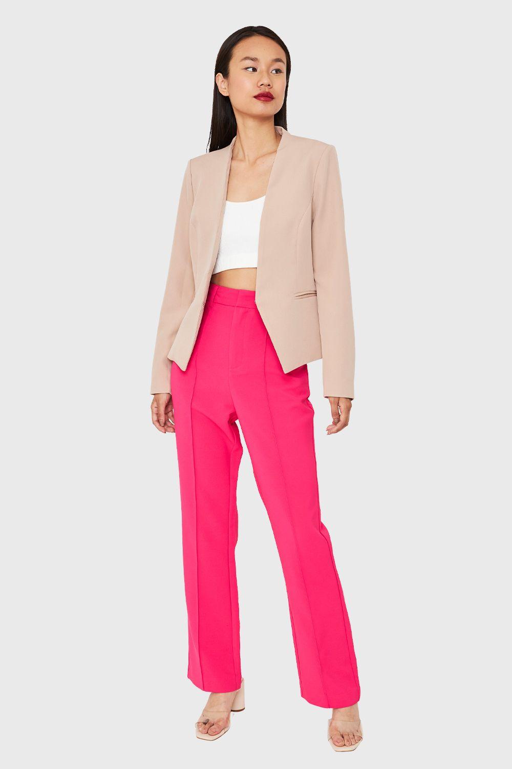 Blazer Entallado Clásico Beige Nicopoly-1