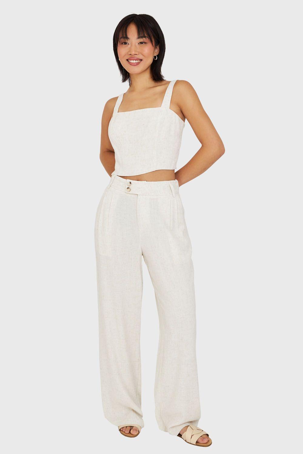 Pantalón Dos Botones Blanco Invierno Nicopoly-1