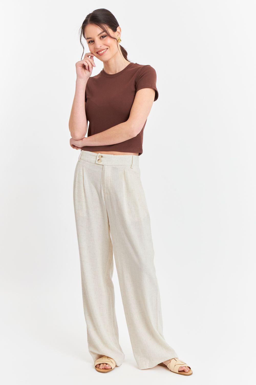 Pantalón Dos Botones Blanco Invierno Nicopoly-1