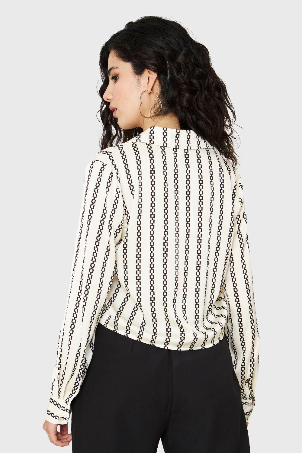 Blusa Cadenas Con Nudo Blanco Nicopoly-3