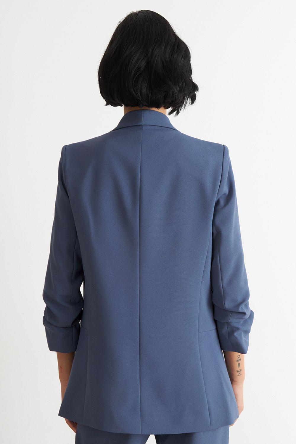 Blazer Manga 3/4 Ajustado con Solapas Azul Nicopoly-3