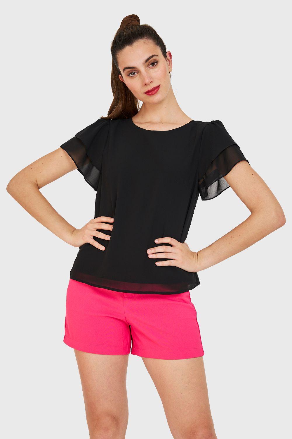 Blusa Básica Vuelos Negro Nicopoly-4
