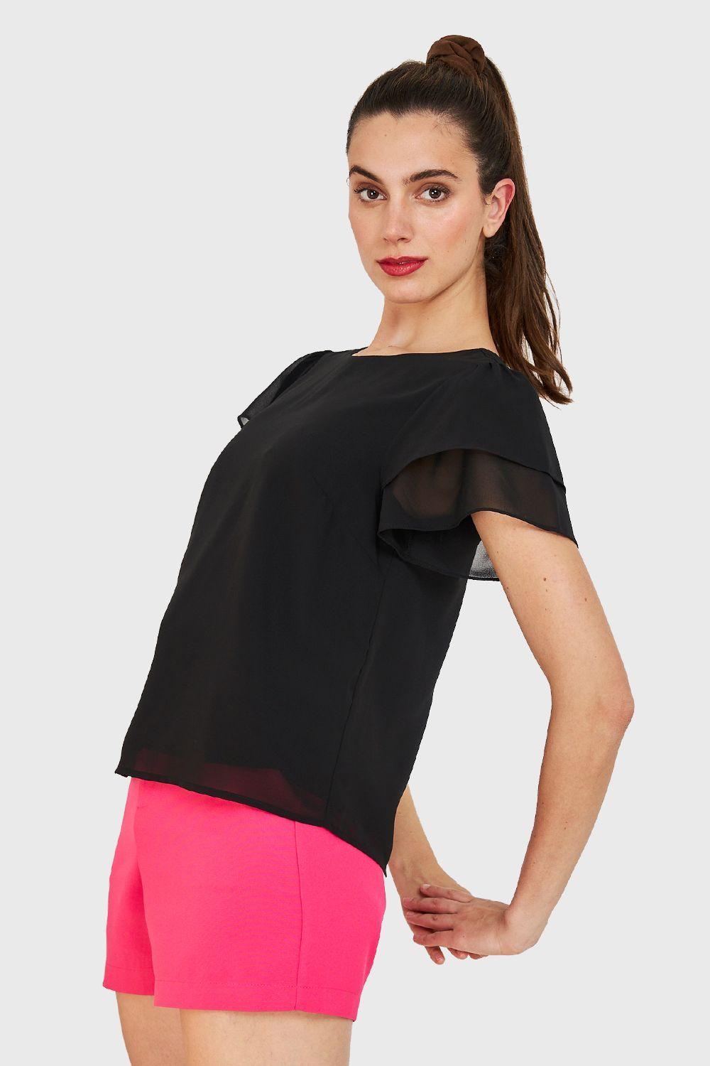 Blusa Básica Vuelos Negro Nicopoly-2