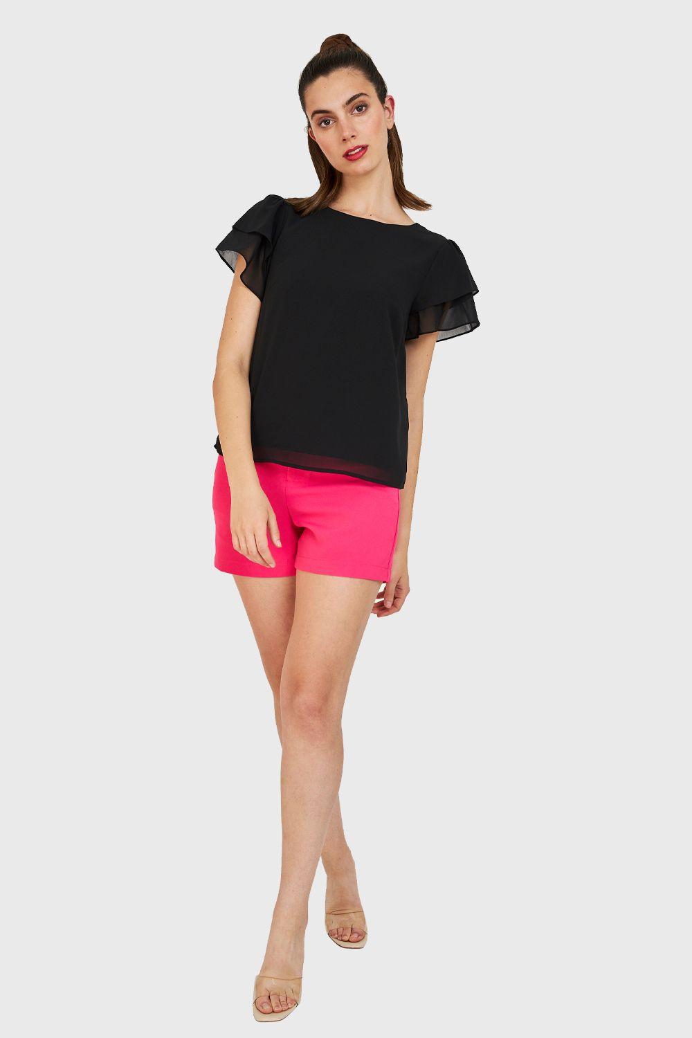 Blusa Básica Vuelos Negro Nicopoly-1