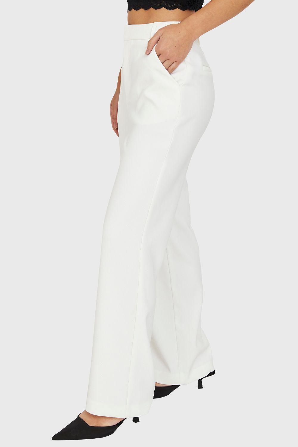 Pantalón Pierna Ancha Blanco Nicopoly-2