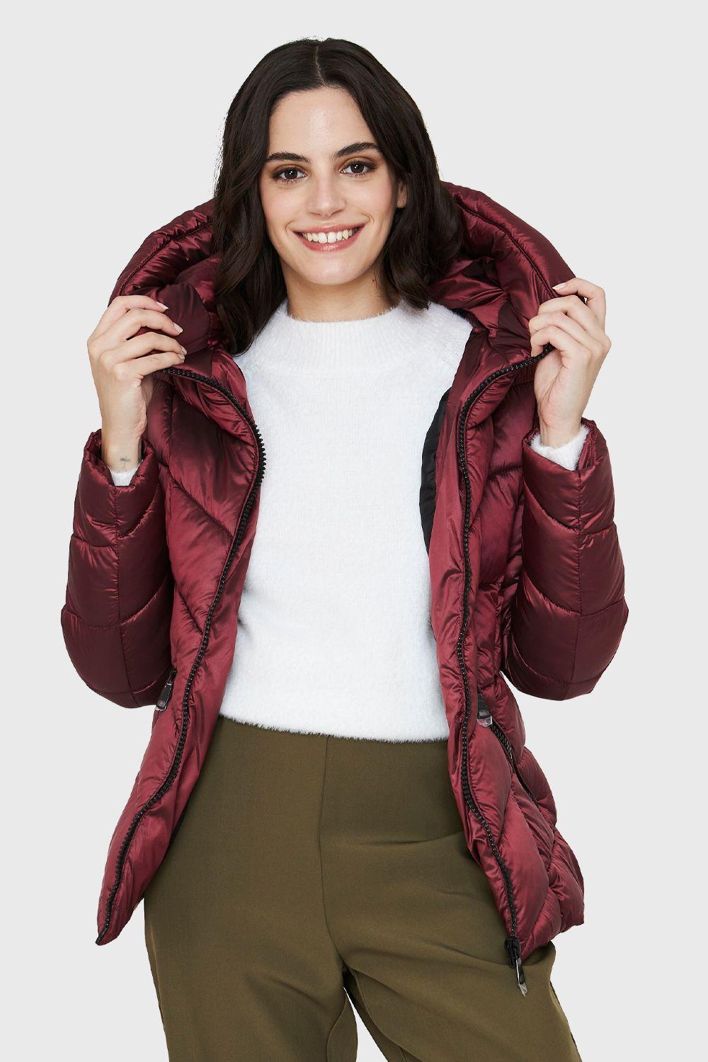Parka Corta Gorro Burdeos Nicopoly-4