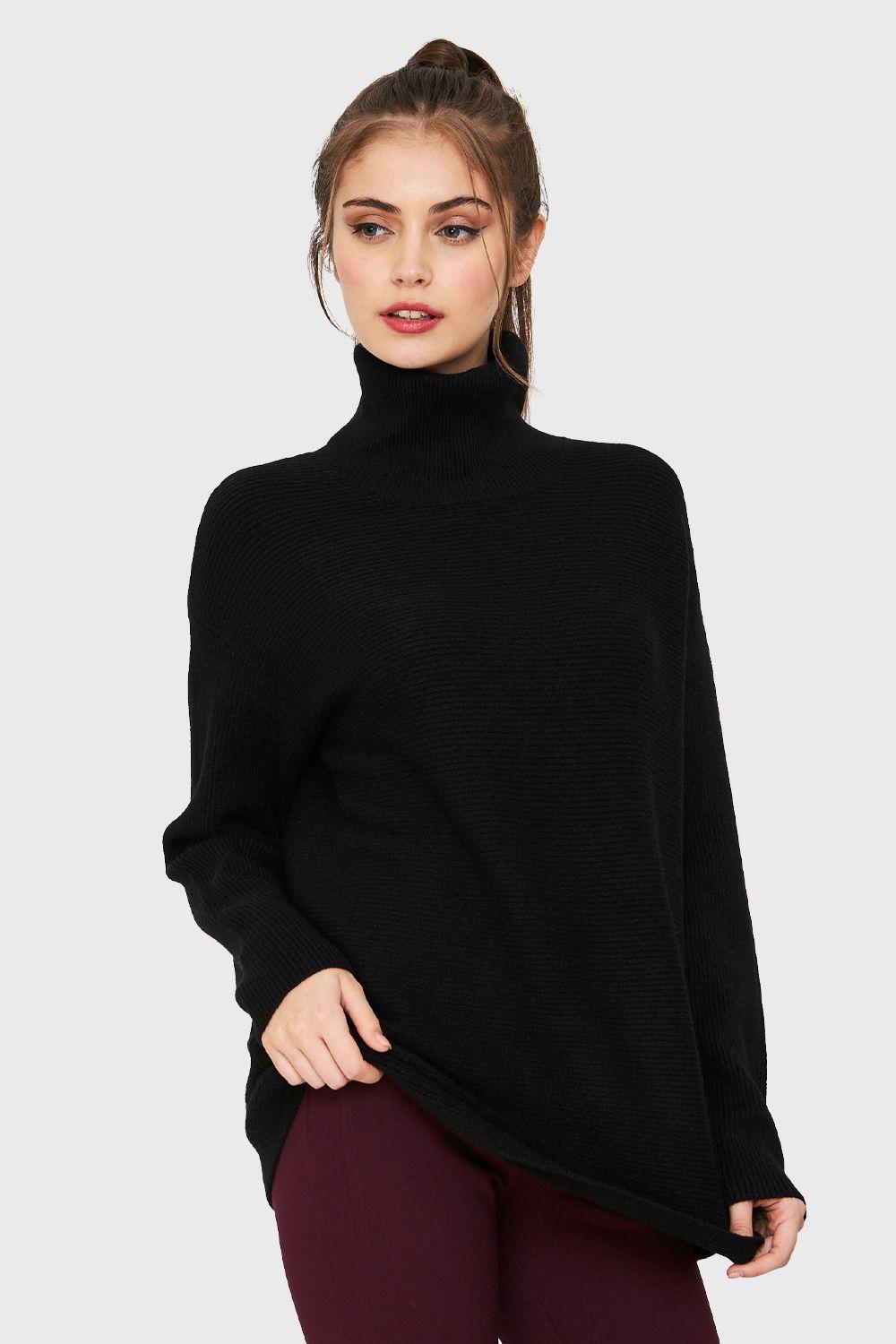 Sweater Cuello Beatle Soft Negro Nicopoly-2