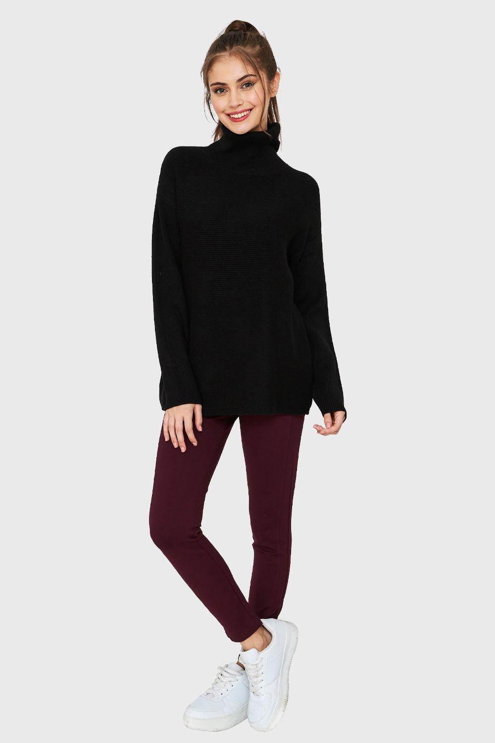Sweater Cuello Beatle Soft Negro Nicopoly-1