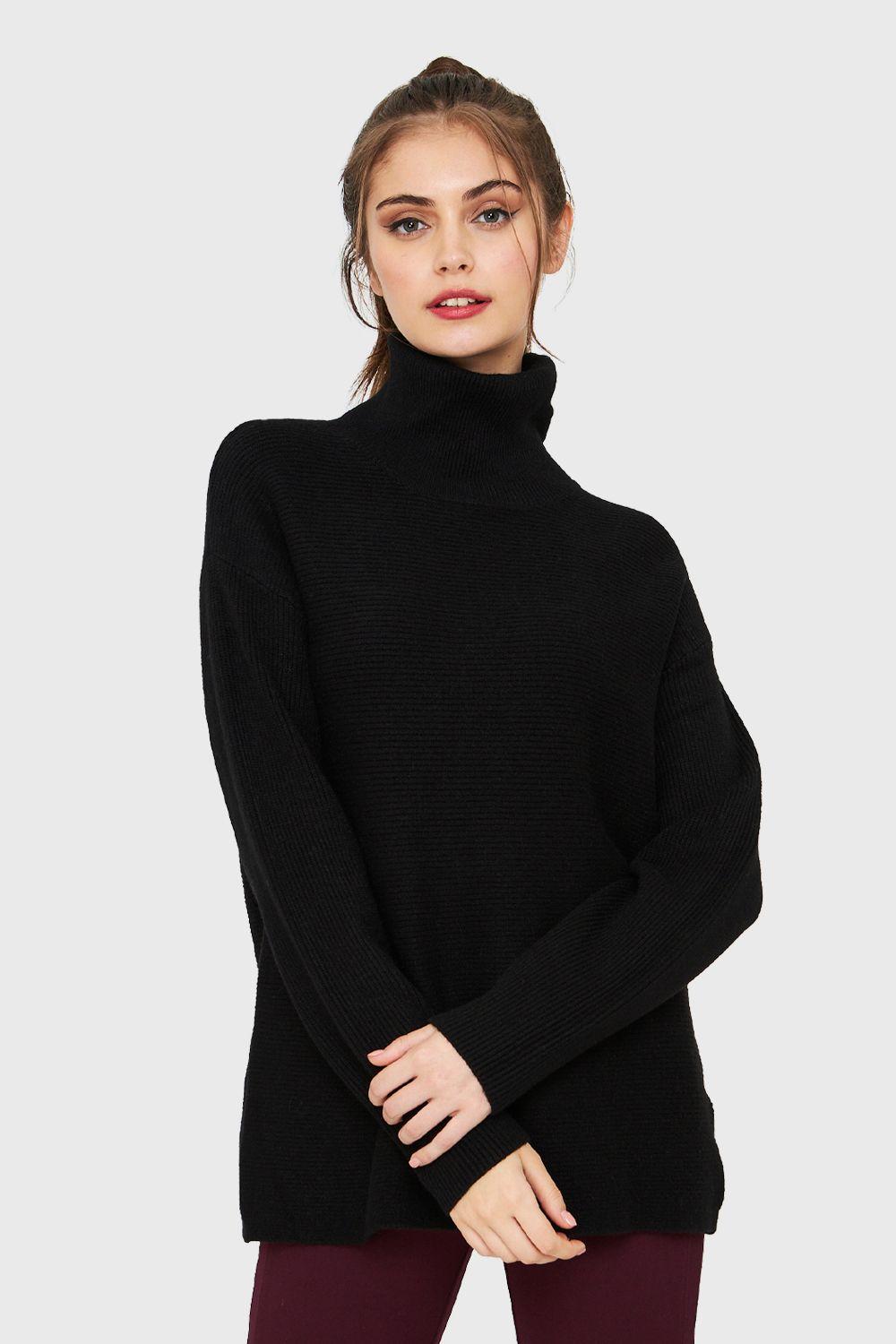 Sweater Cuello Beatle Soft Negro Nicopoly-4