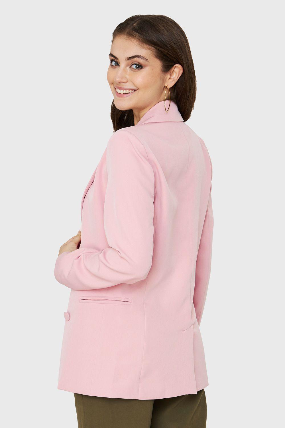 Blazer Botones Decorativos Rosa Nicopoly-3