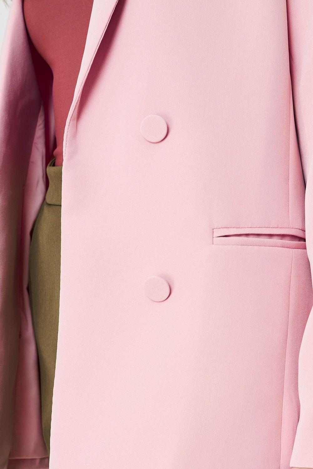 Blazer Botones Decorativos Rosa Nicopoly-5