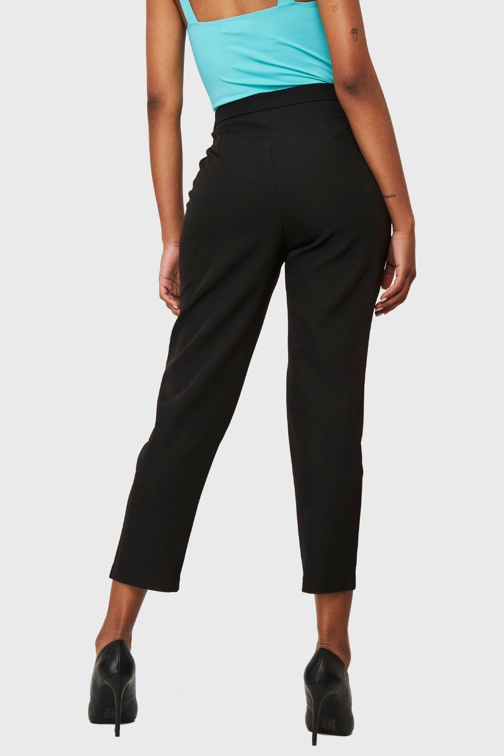 Pantalón Básico Tiro Alto Negro Nicopoly-3