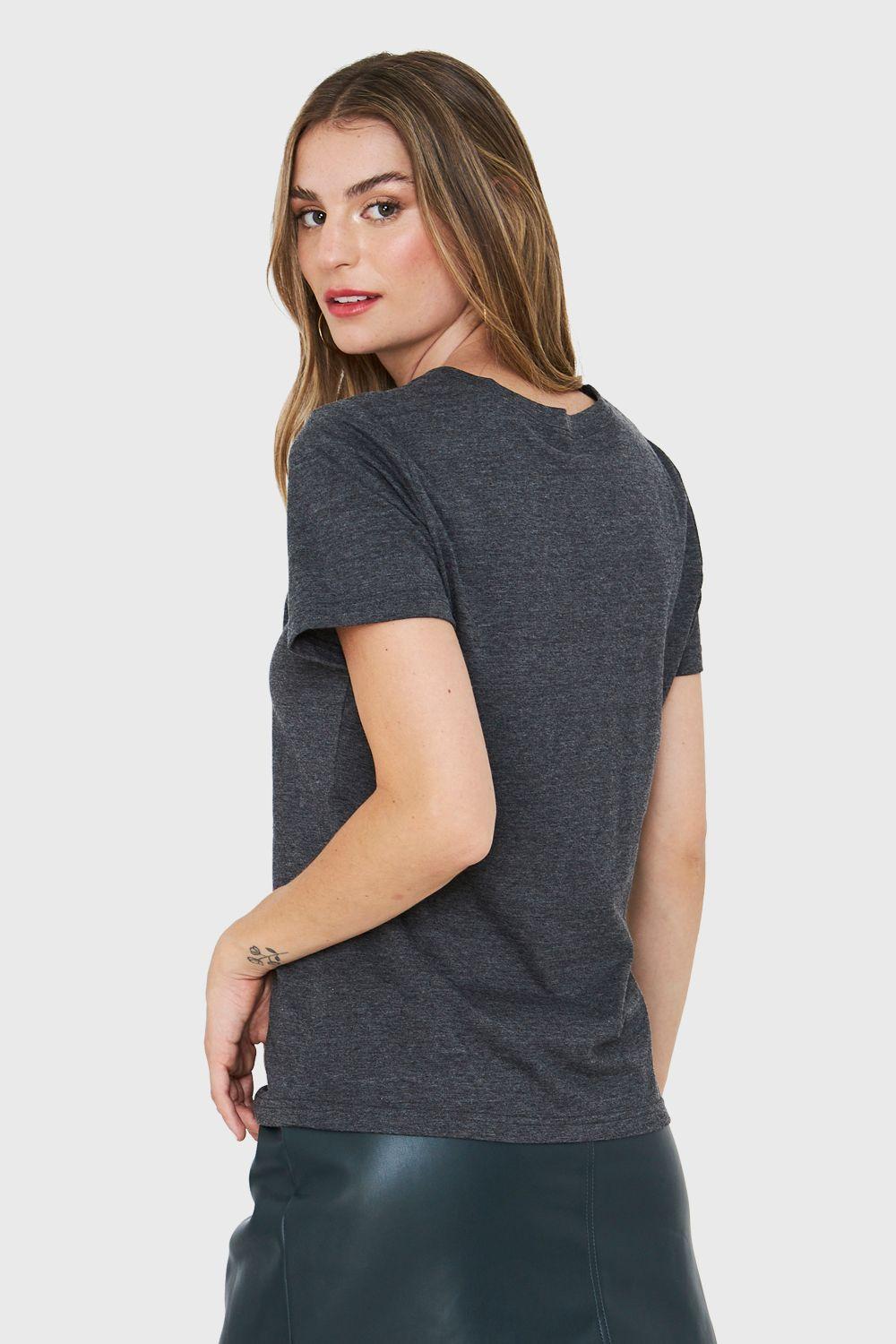 Polera Estampado Flores Campo Grafito Nicopoly-3