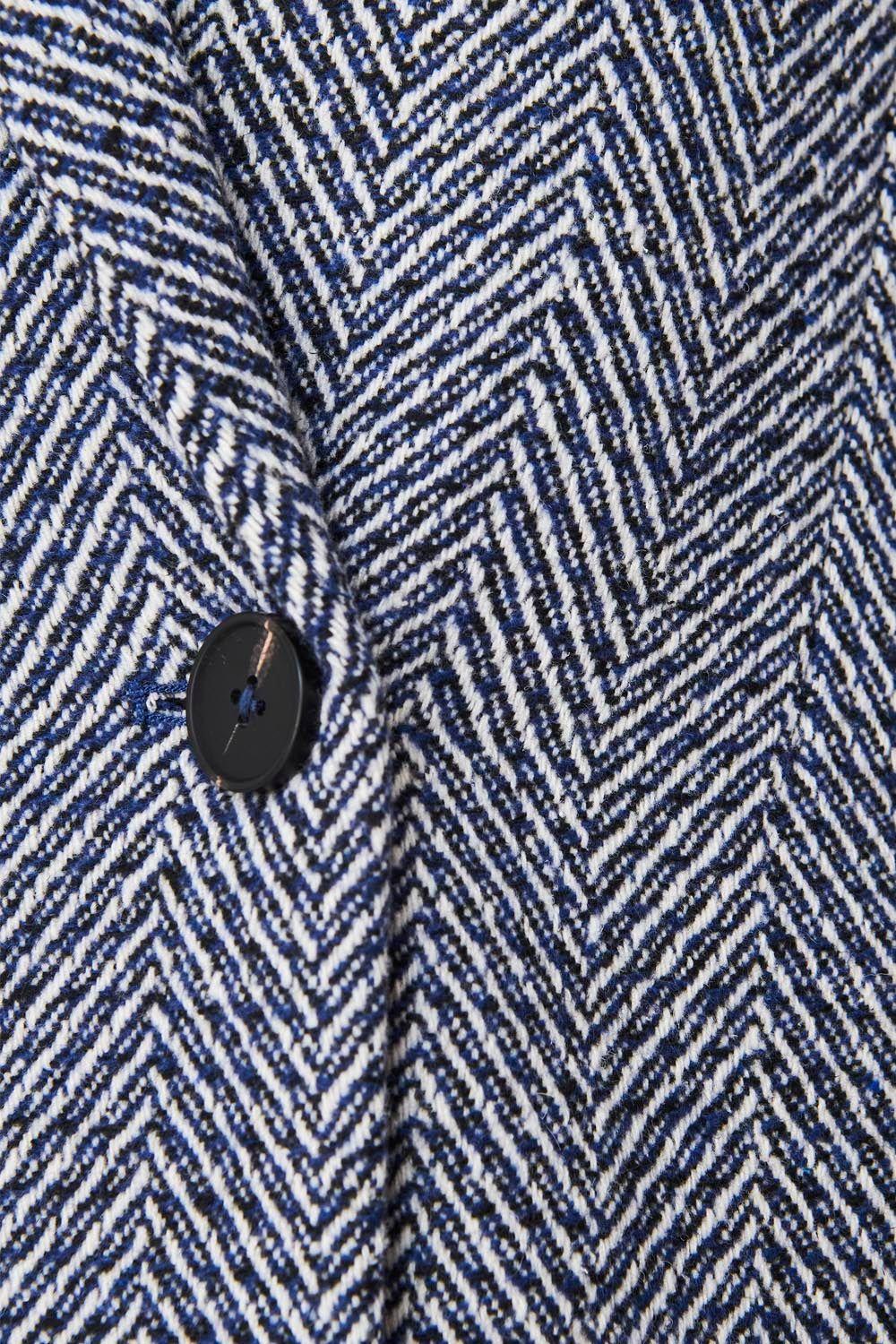 Abrigo Cruzado Patrón Espiga Azul Marino Nicopoly-5