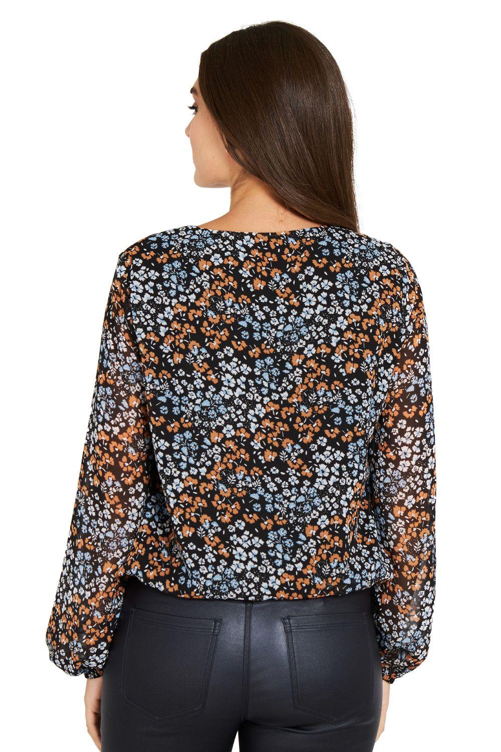Blusa Print Floral Negro Nicopoly-3