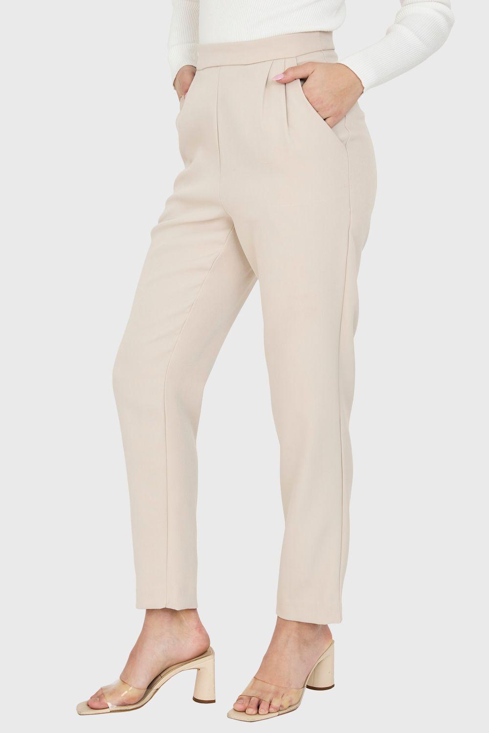 Pantalón Tiro Alto Básico Khaki Nicopoly-2