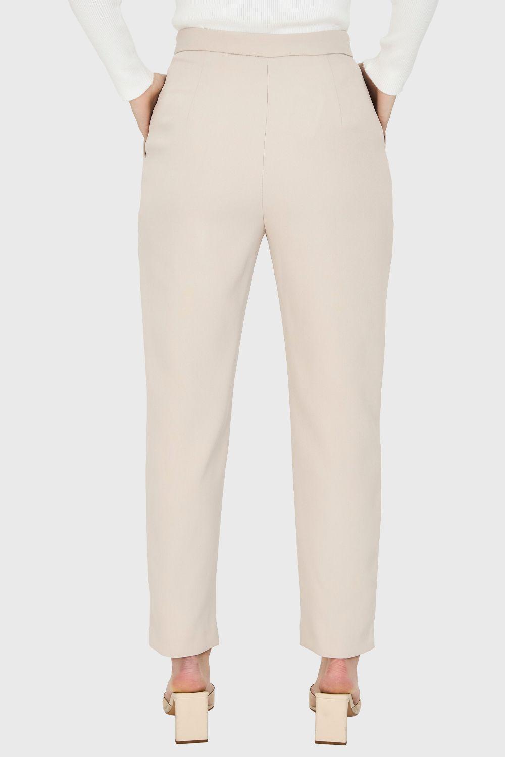 Pantalón Tiro Alto Básico Khaki Nicopoly-3