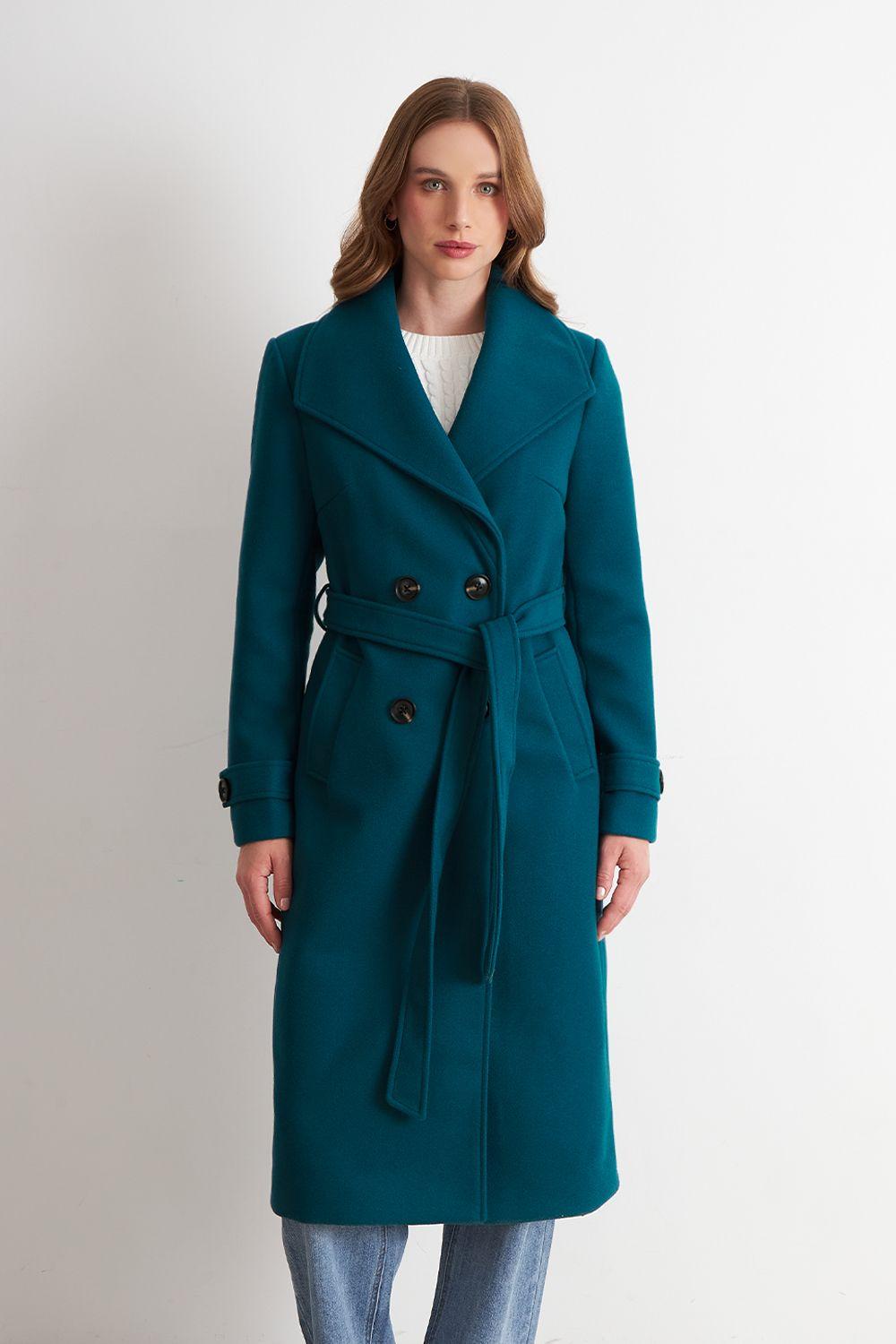 Abrigo Largo Lazo Verde Petróleo Nicopoly-0