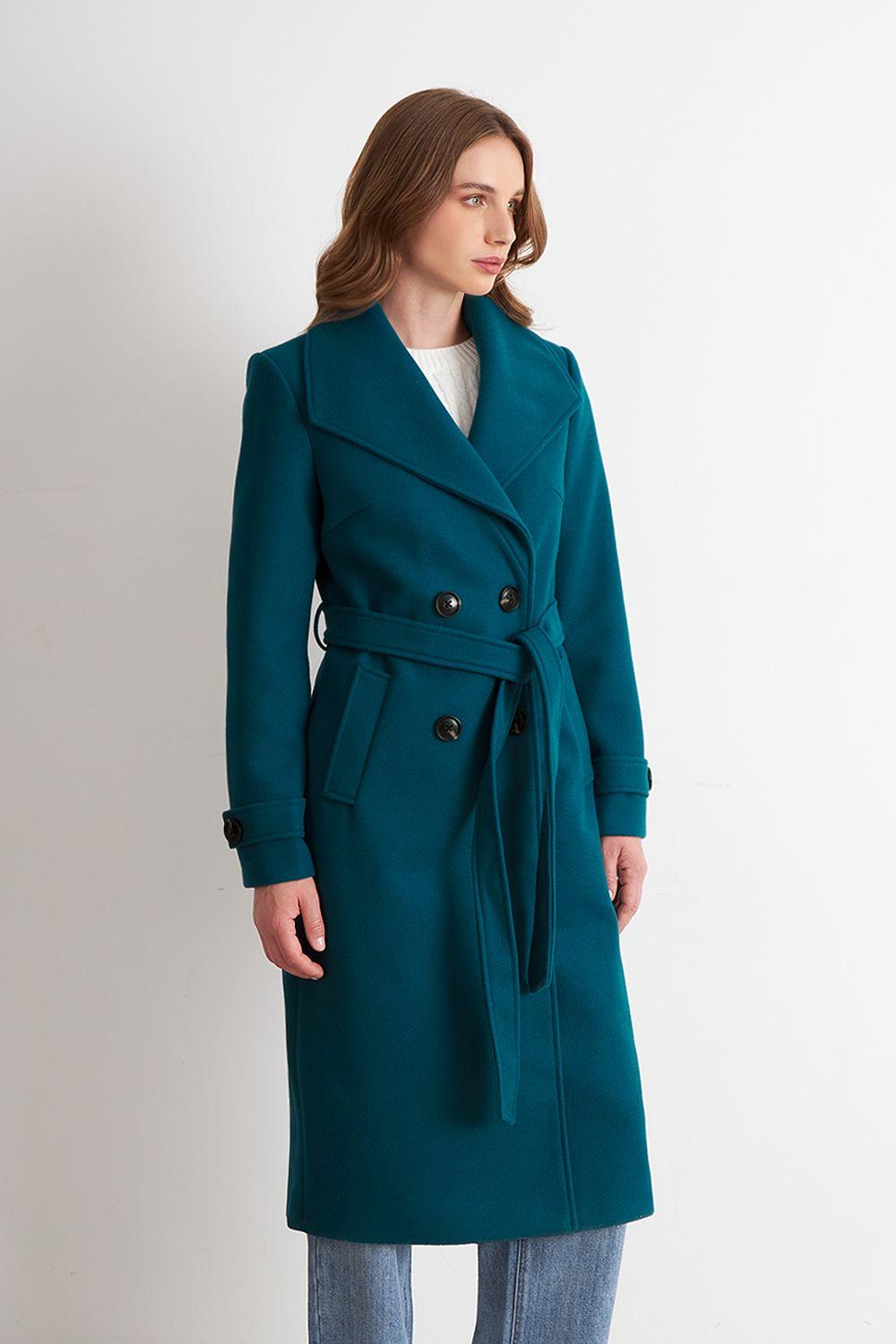 Abrigo Largo Lazo Verde Petróleo Nicopoly-2