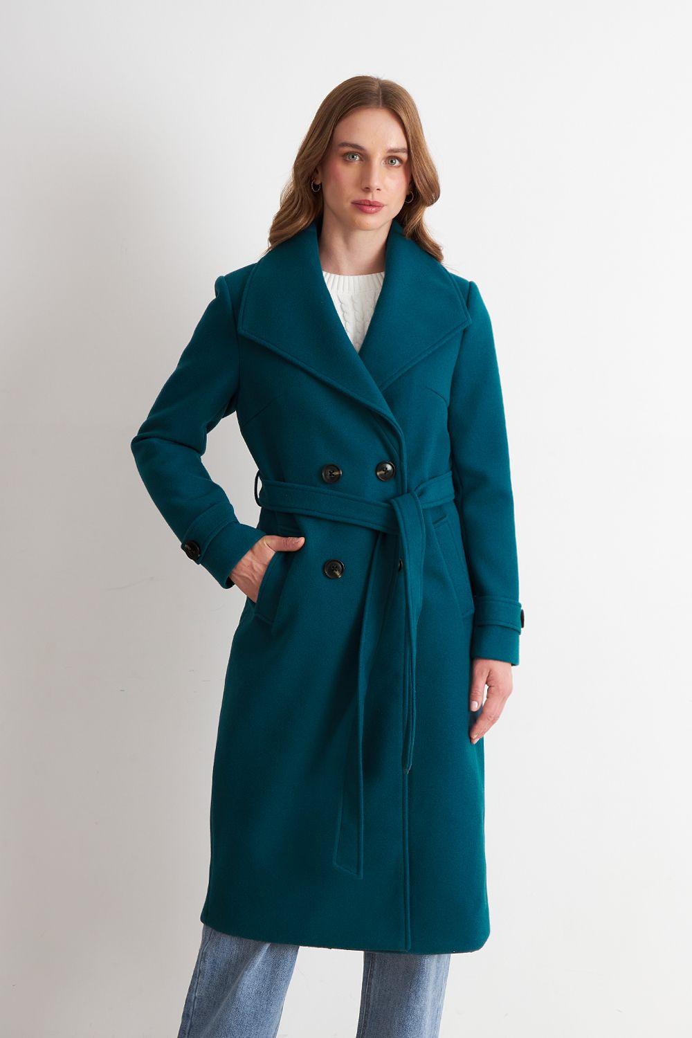 Abrigo Largo Lazo Verde Petróleo Nicopoly-4