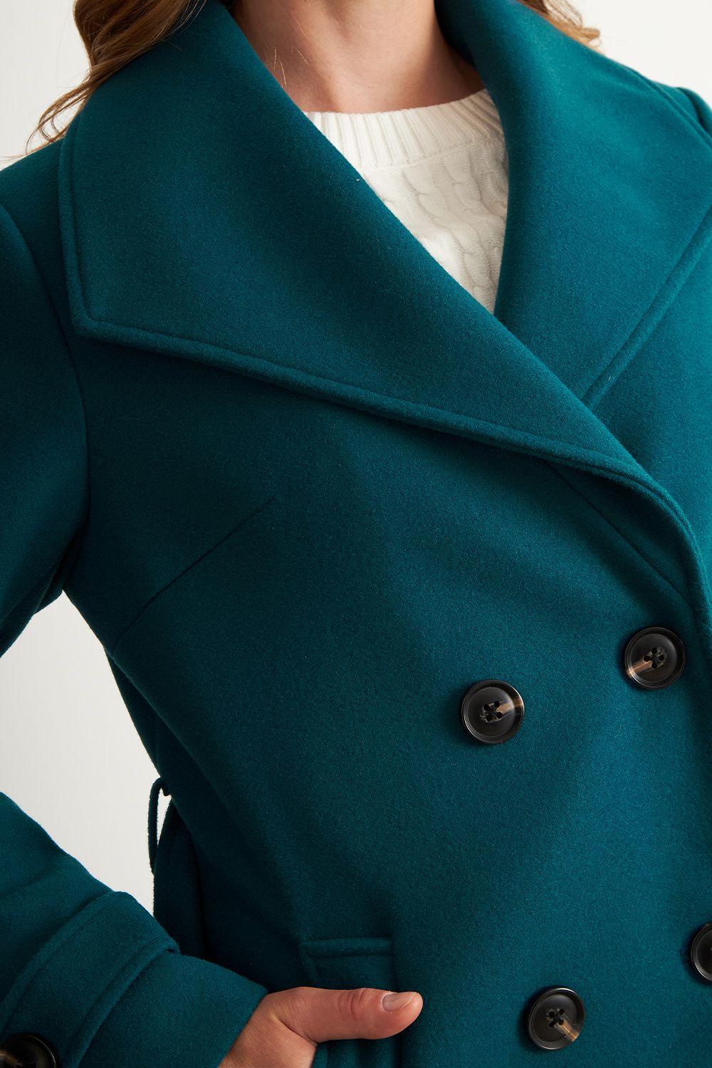 Abrigo Largo Lazo Verde Petróleo Nicopoly-5