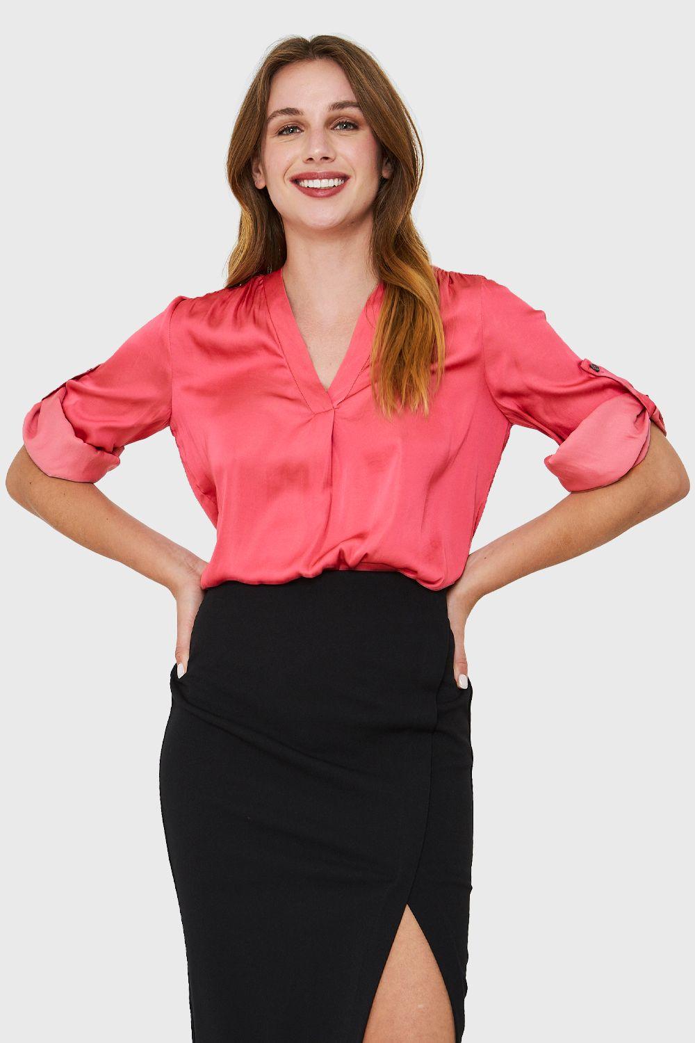 Blusa Manga Ajustable Rosado Nicopoly-4