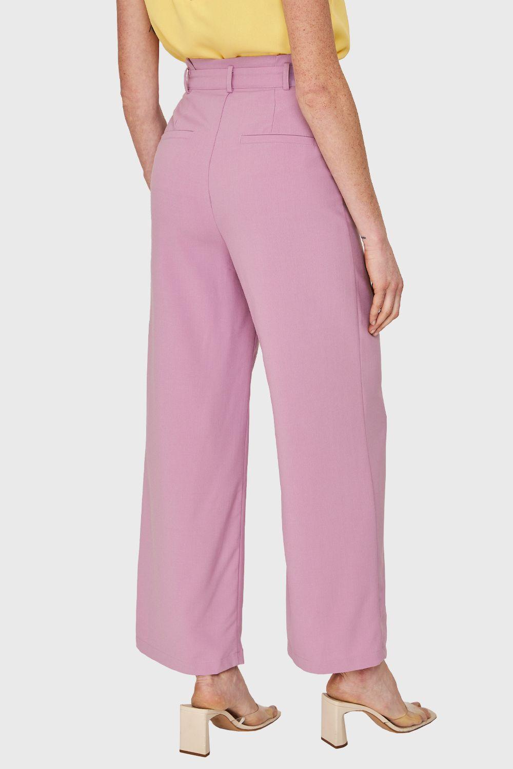 Pantalón Ancho Pinzas Lila Nicopoly-3