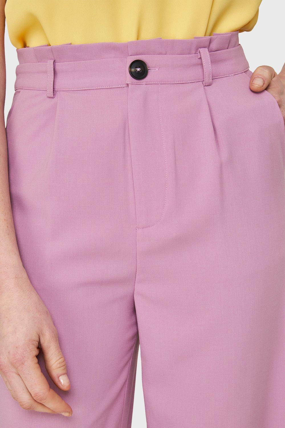 Pantalón Ancho Pinzas Lila Nicopoly-5