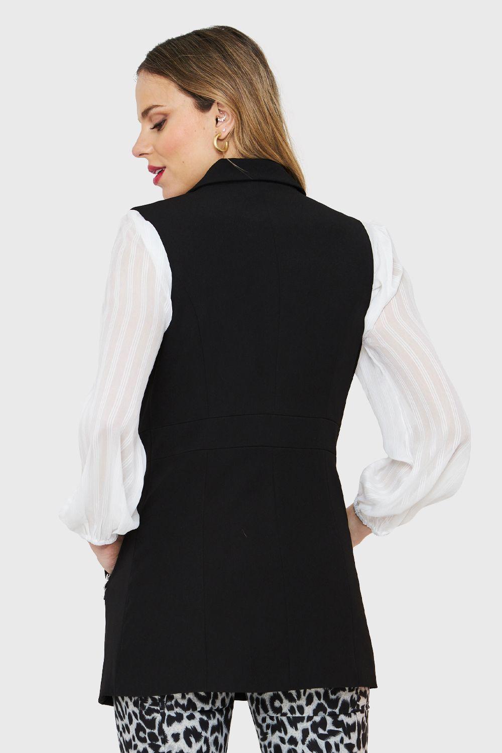 Blazer Sin Mangas Negro Nicopoly-3