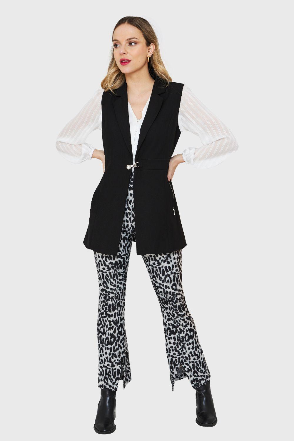 Blazer Sin Mangas Negro Nicopoly-1