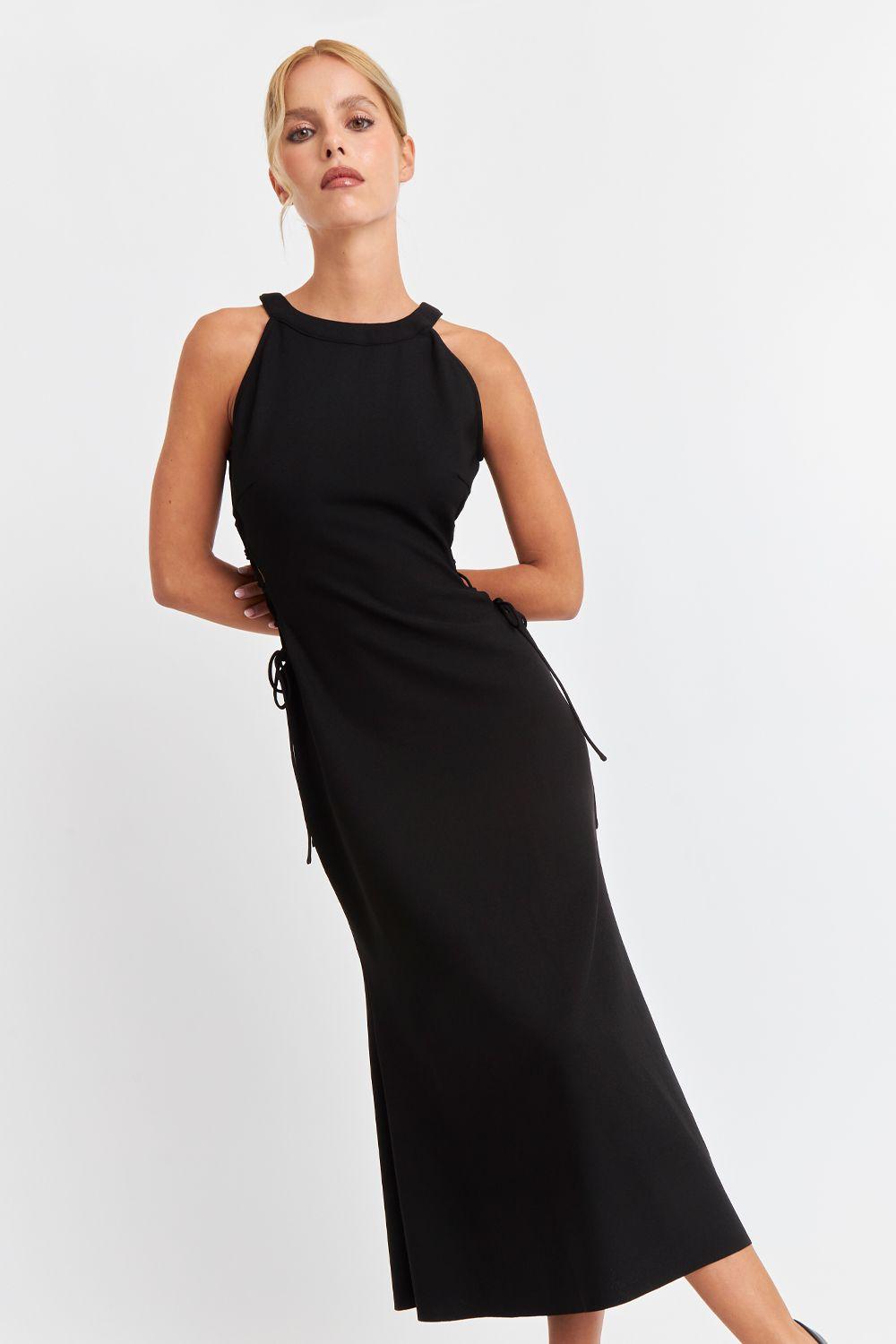 Vestido Ajustado Cut Out Negro Nicopoly-0