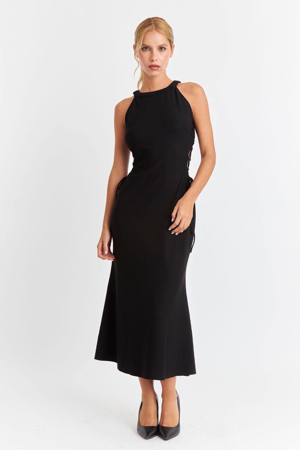 Vestido Ajustado Cut Out Negro Nicopoly-1