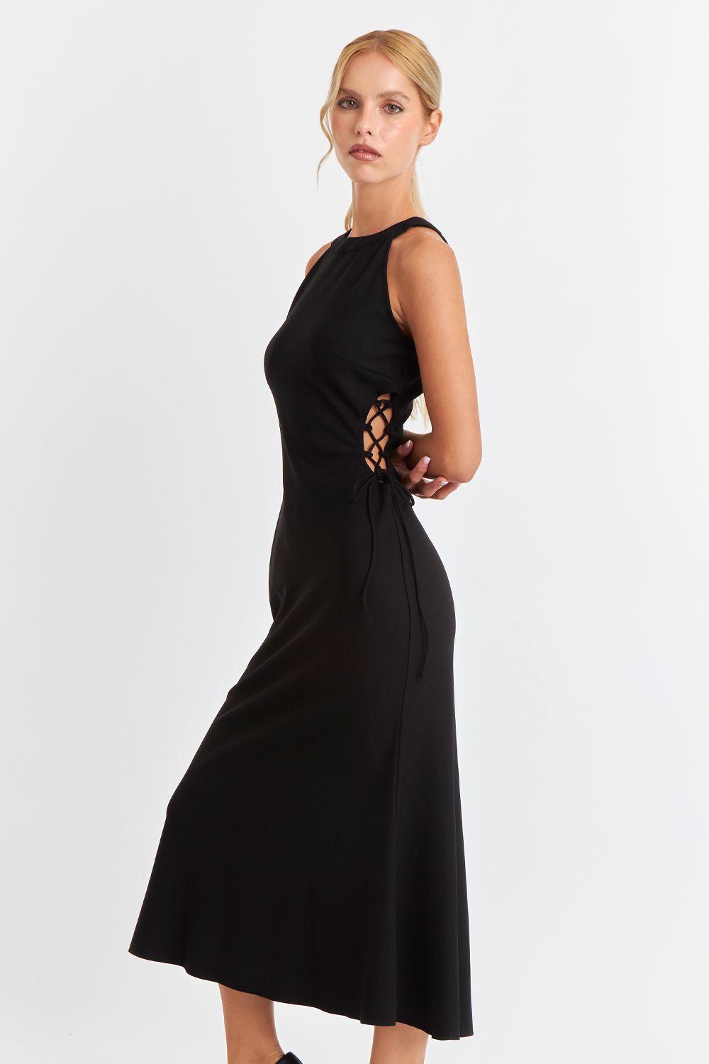 Vestido Ajustado Cut Out Negro Nicopoly-2