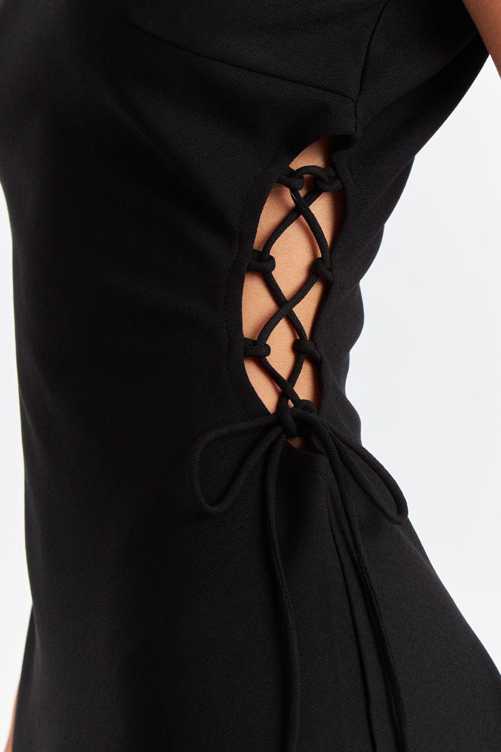 Vestido Ajustado Cut Out Negro Nicopoly-5