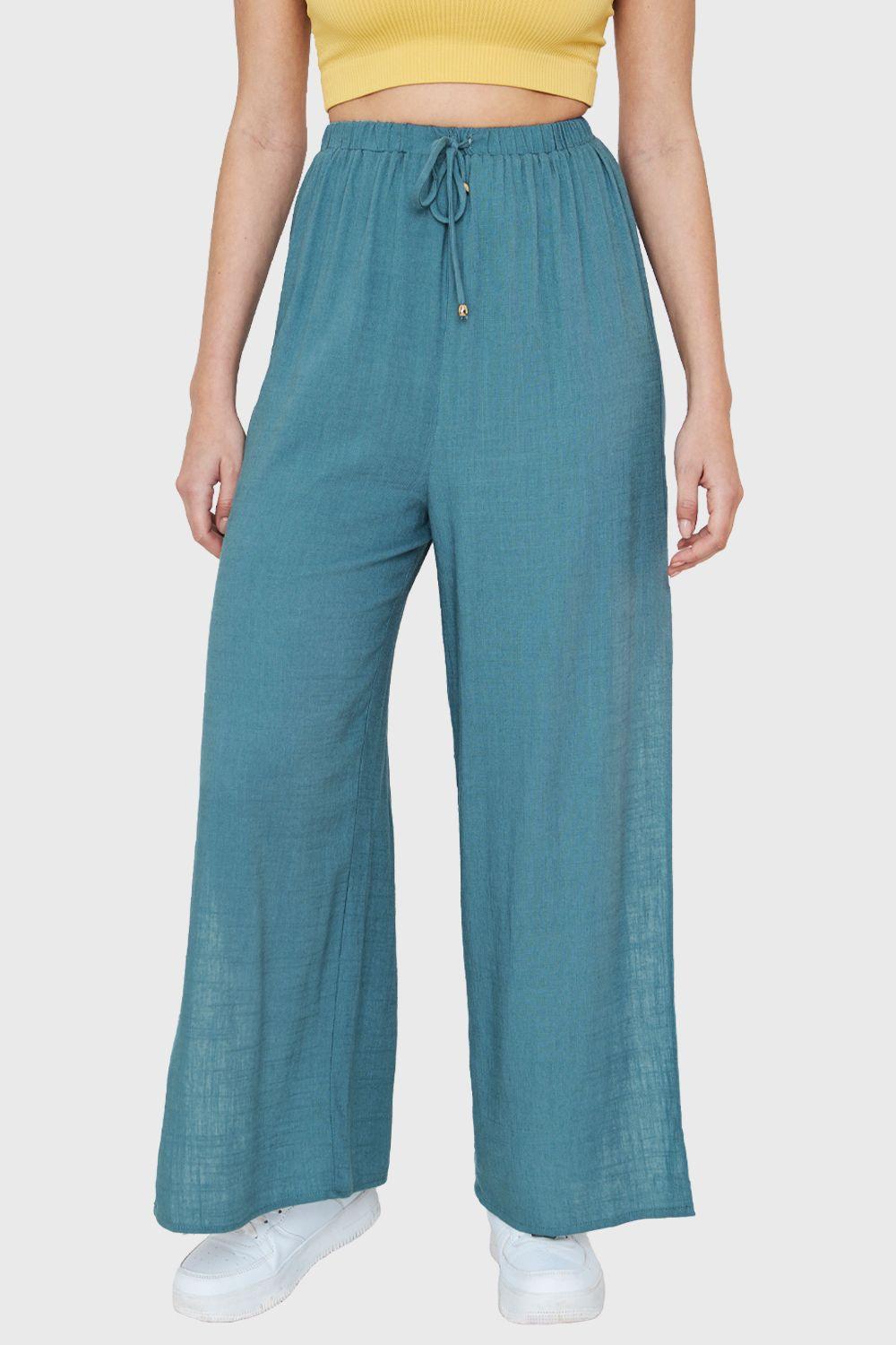 Pantalón Relax Tajos Azul Nicopoly-4