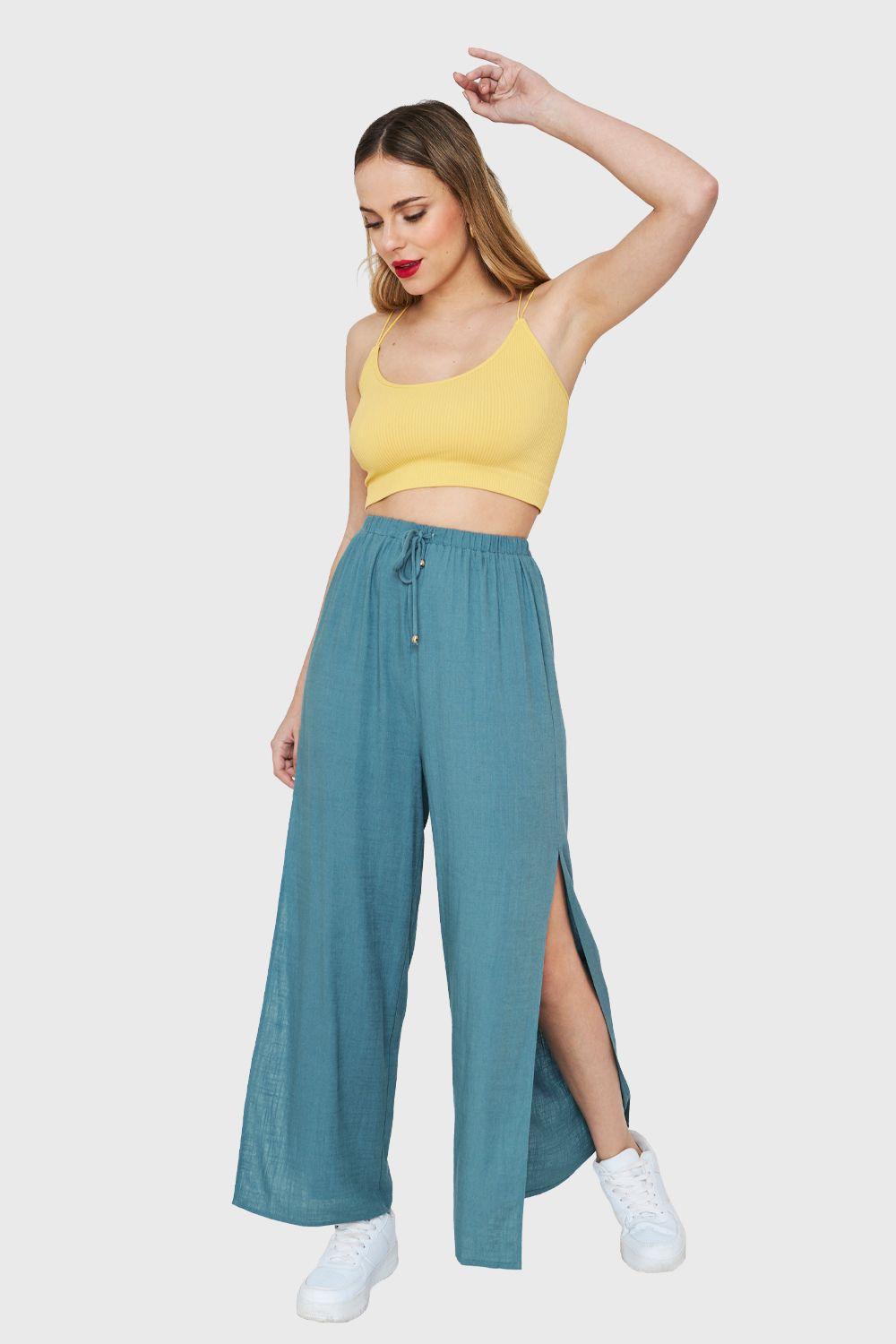 Pantalón Relax Tajos Azul Nicopoly-1