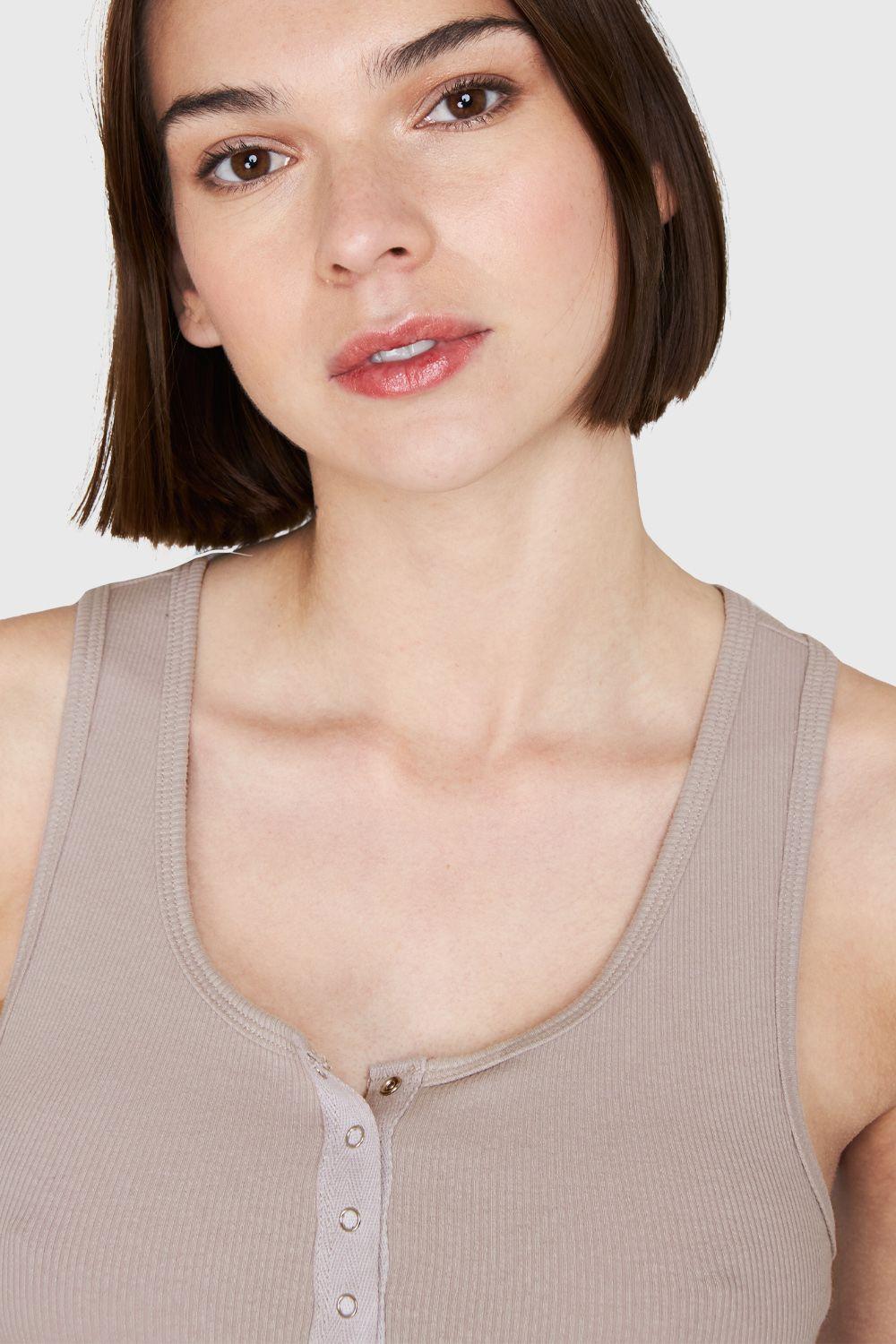 Crop Top Broches Taupe Nicopoly-5