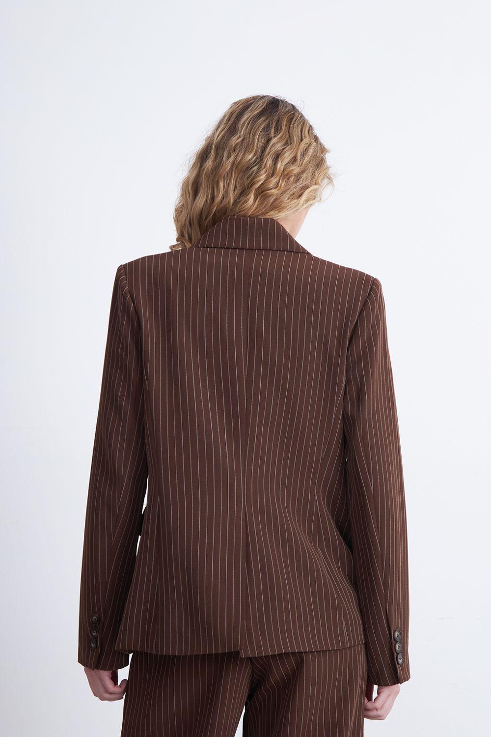 Blazer Rayas Diplomáticas Café Nicopoly-2