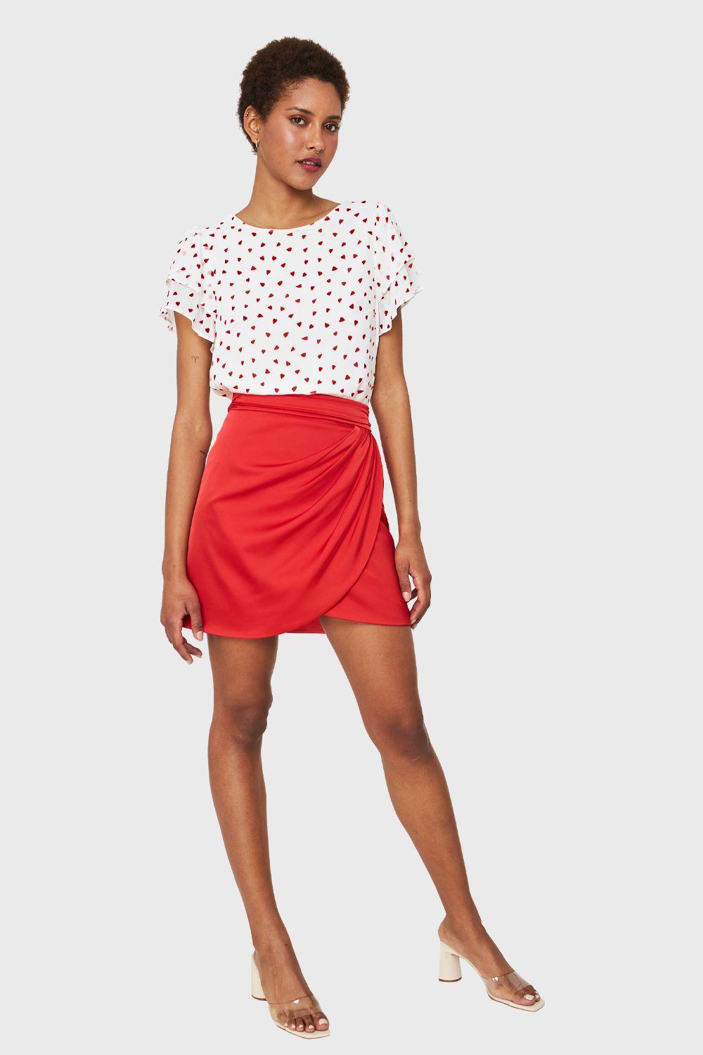 Blusa Print Corazones Blanco/Rojo Nicopoly-1