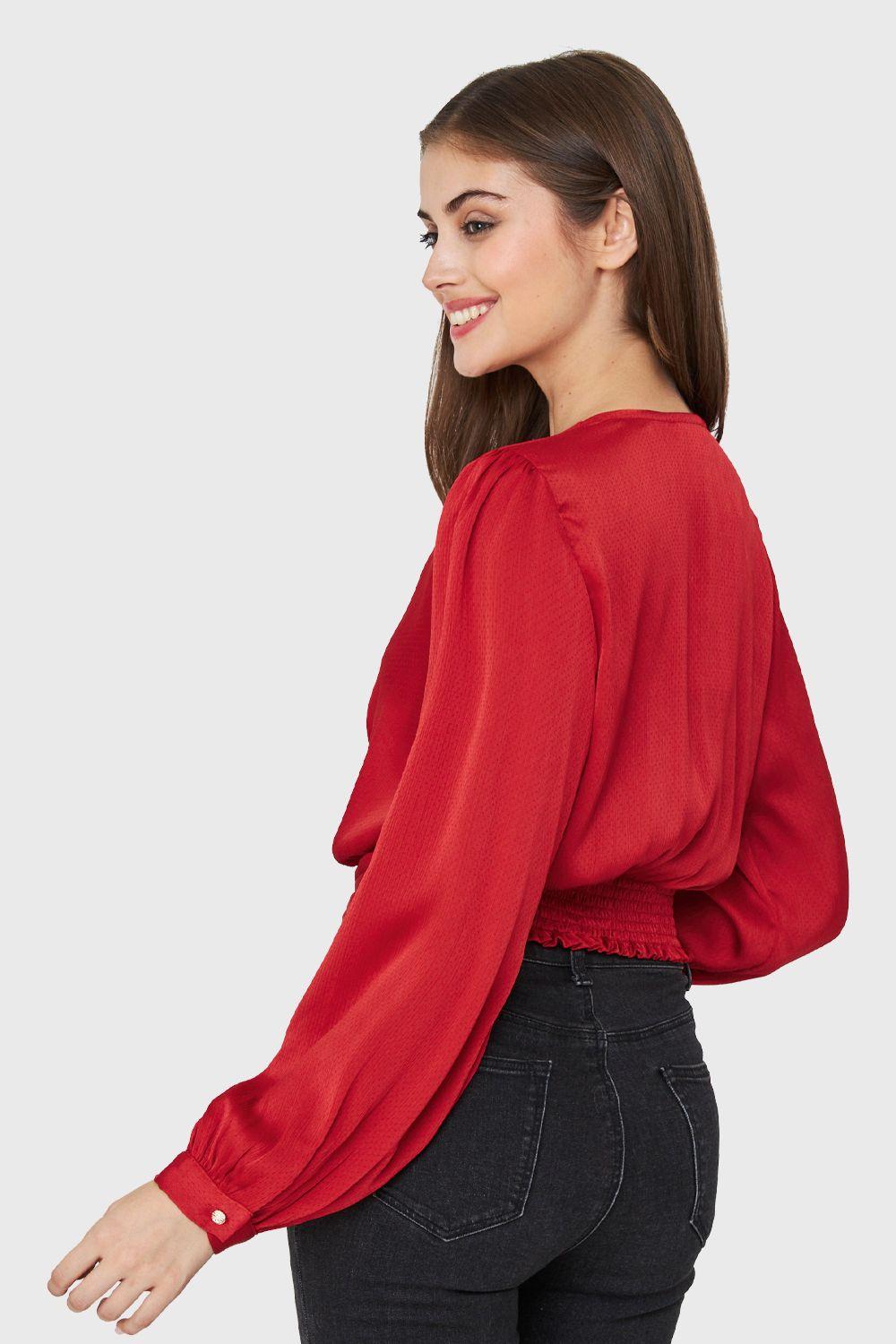 Blusa Crop Nudo Rojo Nicopoly-3