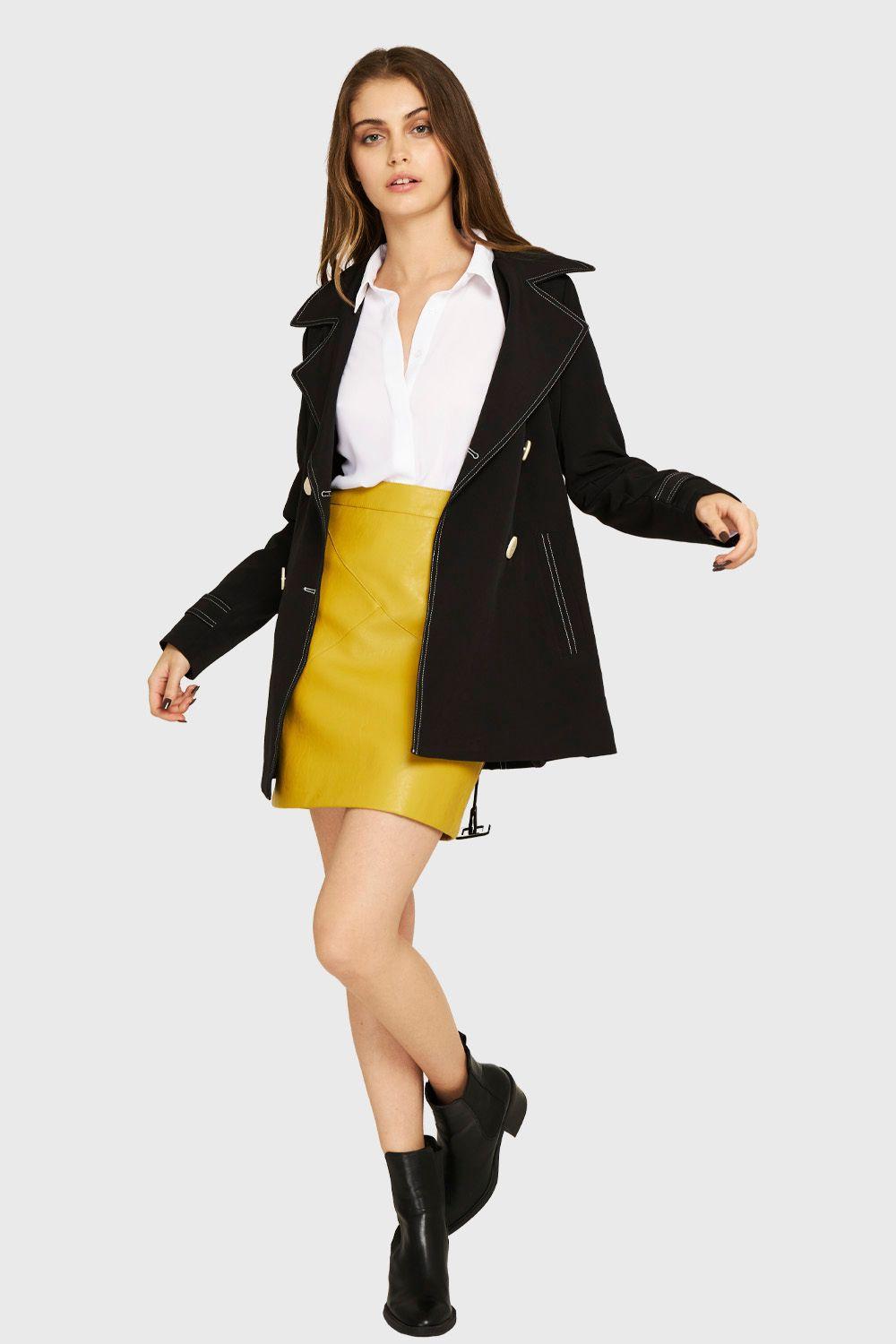 Trench Detalle Pespunte Negro Nicopoly-1
